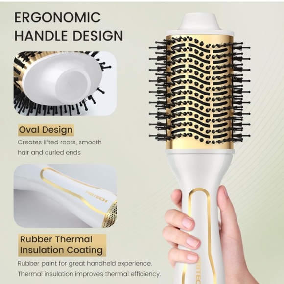 Dual Voltage Hair Dryer Brush, PRITECH Hot Air Brush, Ionic 1000W Blow Dryer - Picture 5 of 7